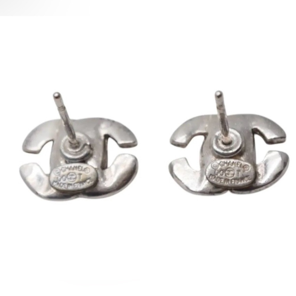 CHANEL Coco Mark Stud Earrings-Silver - Picture 4 of 7
